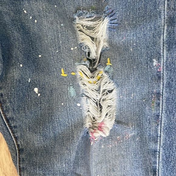 Unique Polo Ralph Lauren distressed , stitched and paint splatter jeans. Size 31 - Picture 2 of 13